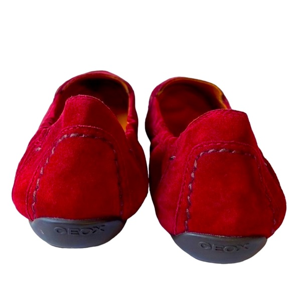 Italian burgundy suede slip on penny loafers using cutting-edge technology. - Picture 3 of 5